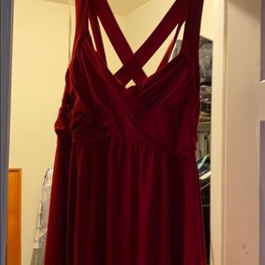 Red dress flowy baby doll